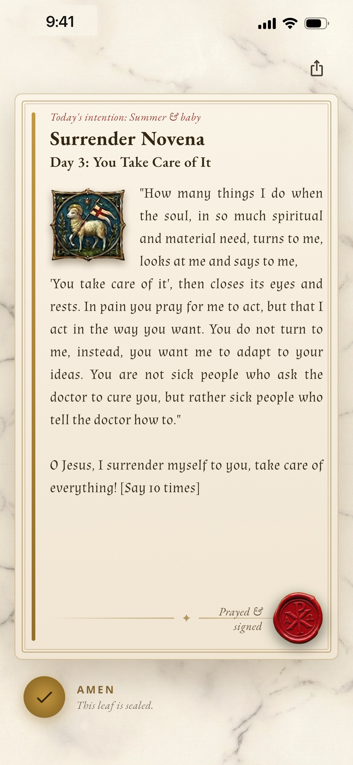 Praywall, Amen